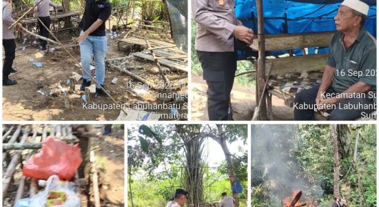 BD Sabu Sungai Kanan Ketar Ketir, Barak Tempat Jual Dan Pakai Sabu Di Musnahkan