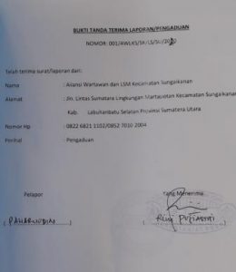 Bukti Laporan Resmi Awalsuka Ke Polda Sumatera Utara
