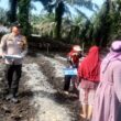 Kapolsek Tambusai Utara adakan giat Gotong Royong Pemupukan Dolomit Lahan Ibu PKK Desa Mekar Jaya